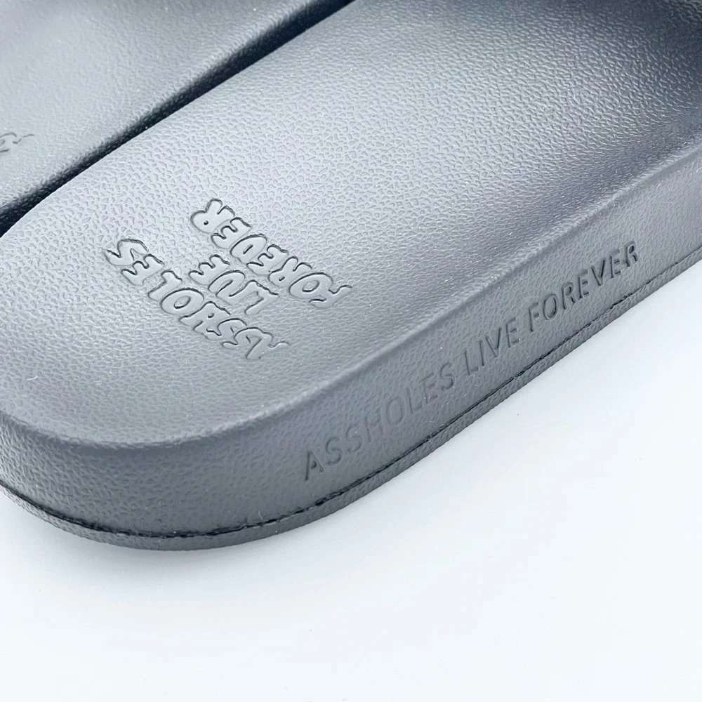 Linda Finegold Alf - Watch Your F’n Step Mens Black Slip On Slides Sandal Sz 8 - Picture 10 of 11